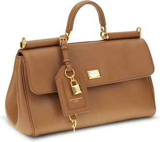 Dolce & Gabbana Womens Beige Calf Leather Bos Taurus Shoulder Bag