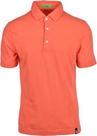 Drumohr Orange Knitted Cotton Polo