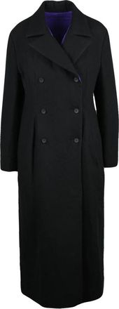 Yohji Yamamoto Cappotto doppiopetto - Dames - Mantel - Zwart - S - Wol - Jassen