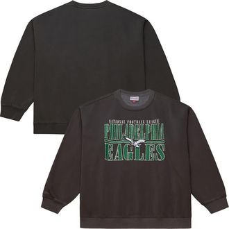 Mitchell & Ness Mens Mitchell & Ness Black Philadelphia Eagles Downtown Crew Vintage Logo Sweatshirt at Nordstrom, Size Xxx-Large