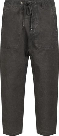 Uma Wang Overdyed Broek met Trekkoord - Heren - Straight fit broeken - Bruin - M - Katoen - Broeken