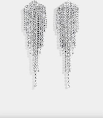 Nicole Romano Womens Blissmine Crystal Waterfall Earring In Silver