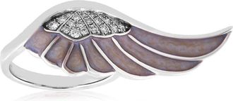 Garrard 18k White Gold Wings Reflection Ring, Size 52