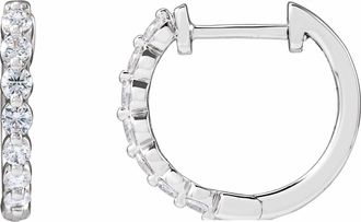Diamond2Deal 14K Gold 1/2ct Lab-Grown Diamond Hoop Earrings Clarity SI, Color G-H