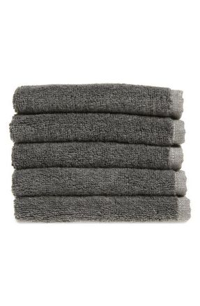 Nordstrom Set of 5 Charcoal Infused Makeup Washcloths in Grey Charcoal at Nordstrom