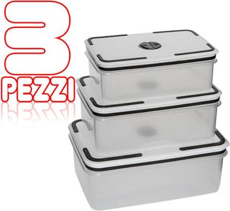 Trade Shop Trade Shop - 3 Pezzi Content Cuisine For Cibo Pranzi Plastic Trasparente Salva Freschezi