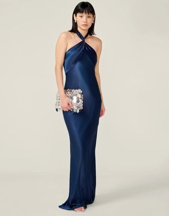 Omnes Womens Arles Dress in Navy - Size: 22