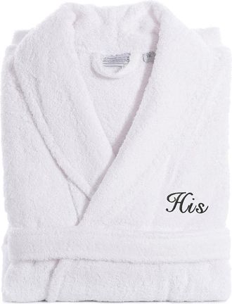 Linum Home Textiles Embroidered His Terry Bathrobe
