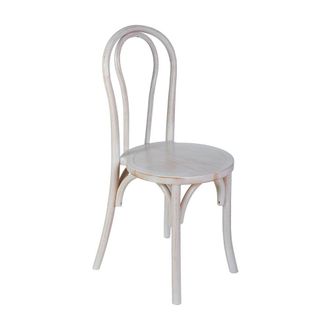 Flash Furniture Betsy Commercial Grade White Wash Thonet Style Solid Wood Stackable Dining Chair