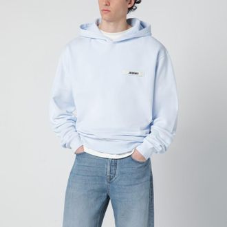 Jacquemus Light blue sweatshirt with gros-grain logo