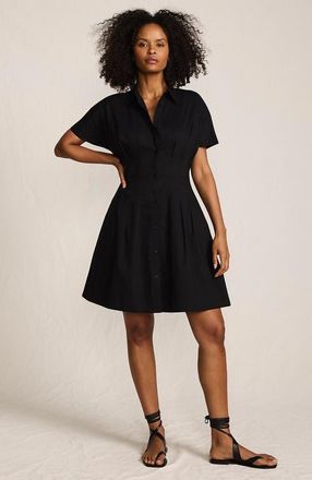 Lands End Cambric Above the Knee Shirt Dress in Black at Nordstrom, Size X-Large