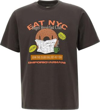 Emporio Armani T-shirt girocollo a maniche corte - Marrone