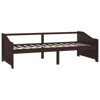vidaXL Sof&aacute; Cama De 3 Plazas Sin Colch&oacute;n Marr&oacute;n Oscuro 90x200 Cm Vidaxl