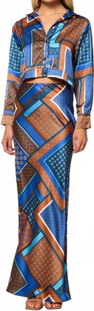 Misa Sierra Tile Patchwork Skirt In Multi