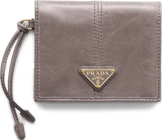 Prada Portafoglio piccolo con logo - Grigio