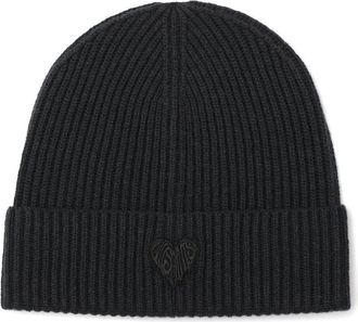 AllSaints Heart Logo Rib Beanie in Collegiate Blue at Nordstrom