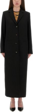 Moschino Black Notched Lapel Trench Coat