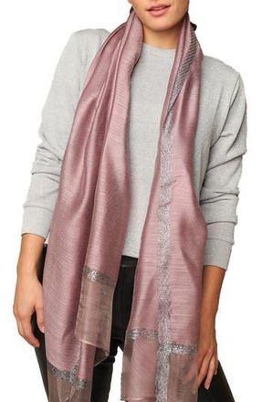 Saachi Shimmer Border Scarf in Purple at Nordstrom Rack
