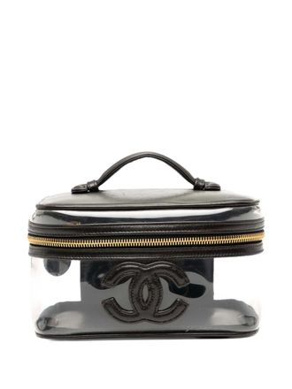 Chanel 1994-1996 CC Vinyl and Calfskin Case vanity bag - Black