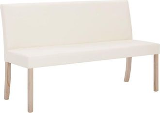 vidaXL Banco de cuero sintético 139,5 cm color crema vidaXL