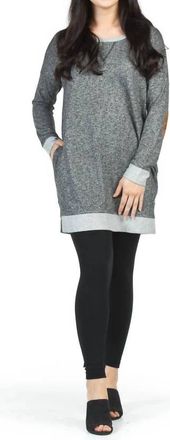 Papillon Elbow Patch Tunic Sweater In Grey