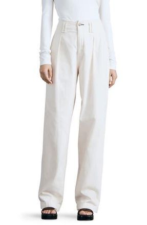 Rag & Bone Pleated High Waist Cotton Trousers in Ecru at Nordstrom Rack, Size 29