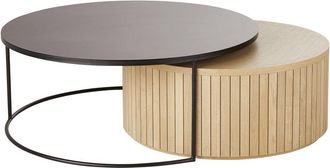 Maisons du monde Set de 2 mesas de centro redondas apilables