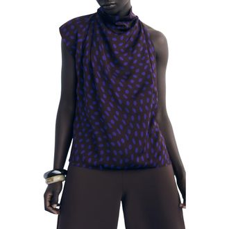 Mango Drape Asymmetric Top in Brown at Nordstrom Rack, Size 8