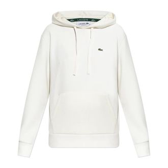 Lacoste Hoodies, female, White, Size: 2XL Sweatshirt with logo patch