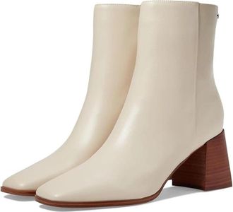 Calvin Klein Broma Boots Womens White Leather Block Heel Bootie LION470