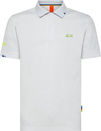Sun 68 Witte Katoenen Polo Logo Beach Tee - Heren - Polos - Wit - S - Katoen - Tops