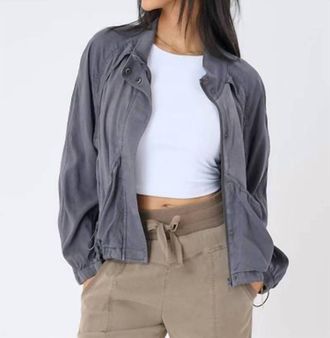 MARRAKECH Bali Stretch Cupro Windbreaker Jacket In Grey