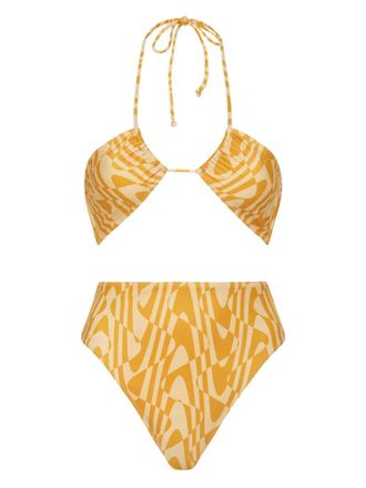 Faithfull The Brand abstract-print bikini - Yellow