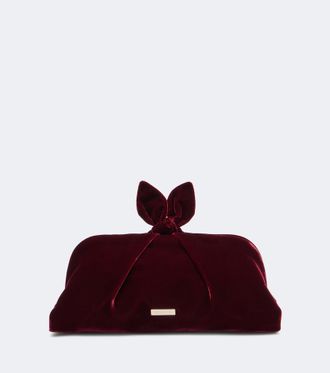 Aquazzura Bow Tie Small velvet clutch