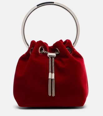 Jimmy Choo London Bon Bon velvet bucket bag