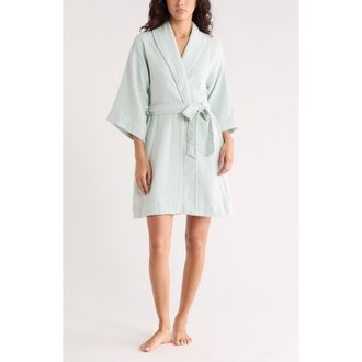 Nordstrom Rack Cotton Waffle Knit Robe in Teal Steam at Nordstrom Rack, Size X-Small