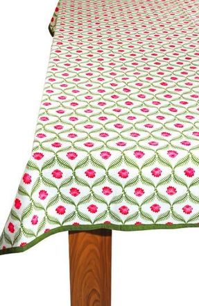 Tiramisu Print Cotton Tablecloth in Green/Pink at Nordstrom Rack