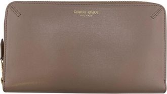 Giorgio Armani Leather Long Wallet (Bi-Fold) (Pre-Owned)