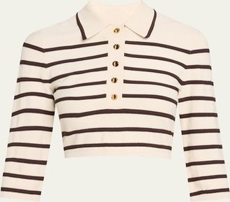 Zimmermann Illuminate Stripe Polo Top