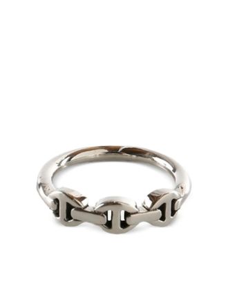 Hoorsenbuhs chain link ring - women - Sterling Silver - 4 1/2