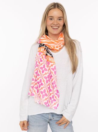 Zwillingsherz Schal ZWILLINGSHERZ Zitronen Mosaik, Damen, pink, Web, Obermaterial: 80% Polyester, 20% Viskose, Modet&uuml;cher Schal, farbenfrohes Muster mit Zitronen, S