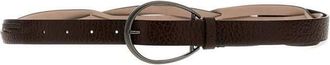 Brunello Cucinelli Womens Dark Brown Leather Belt