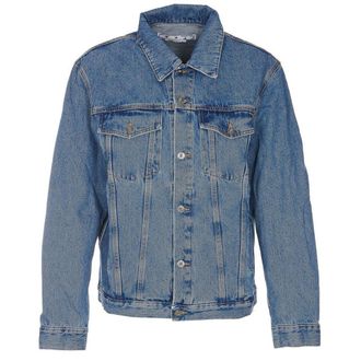 Off-white Mens Skate Fit Blue Denim Jacket Cotton - Size X-Large