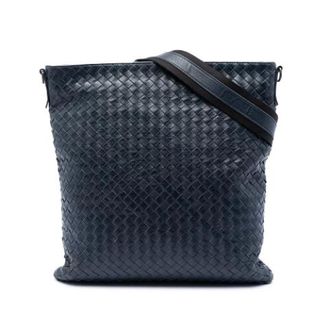 Bottega Veneta Pre-owned Woven Nappa Crossbody - Dames - Pre-owned - Blauw - Maat: ONE Size Leer