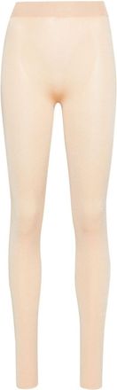 Fabiana Filippi high-waist ribbed-knit leggings - women - Viscose/Polyester - 40 - Neutrals