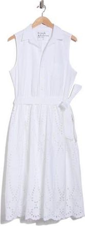 Frank & Eileen Embroidered Eyelet Sleeveless Cotton Shirtdress in White Eyelet at Nordstrom Rack, Size X-Large