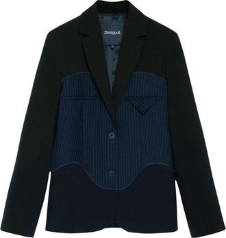 Desigual AME Wave Diplo - Dames - Blazers - Blauw - M - Polyester - Jassen