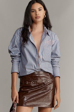 Maeve Monogram Buttondown Shirt