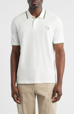 Paul Smith Regular Fit Tipped Cotton Piqu&eacute; Polo in Off White at Nordstrom, Size Xx-Large