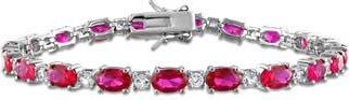 Delmar Lab Created Ruby & Lab Created White Sapphire Tennis Bracelet in Red at Nordstrom Rack
